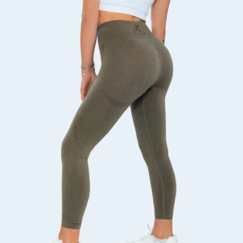 Grey leggings with high waist and shaping effect