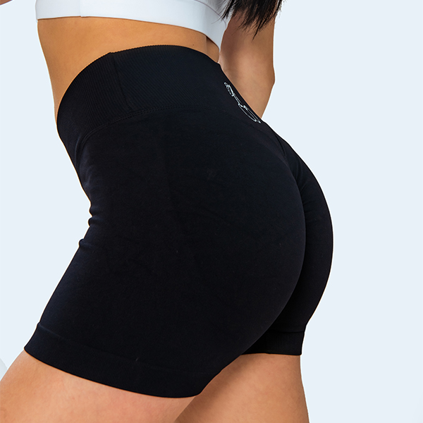 Black shorts with V waist and push-up effect - Image 4