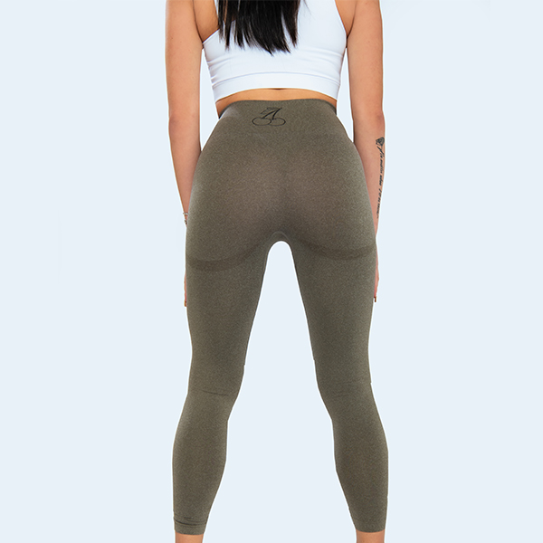 Grey leggings with high waist and shaping effect - Image 4