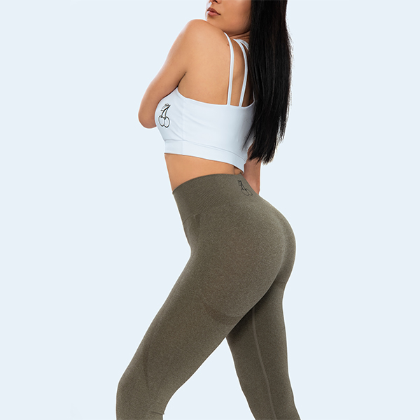 Grey leggings with high waist and shaping effect - Image 3
